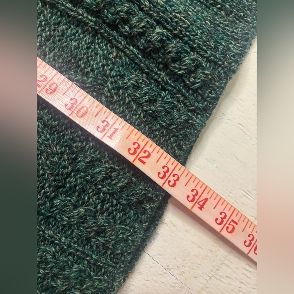 Carraig Donn Cable Knit Wool Cardigan Sweater Green Single Button Large Ireland - Picture 5 of 7